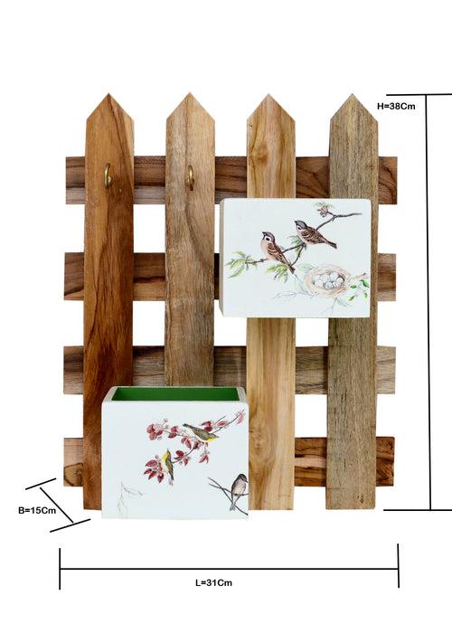 The Weaver's Nest Wooden Wall Planter for Indoors,Outdoors, Balcony Decoration, Garden Decor