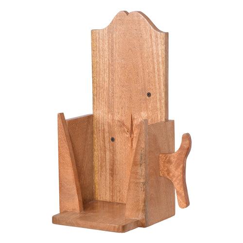 The Weaver's Nest Solid wood Wall Mounted Electric Iron Holder, Laundry Room Iron Storage organizer
