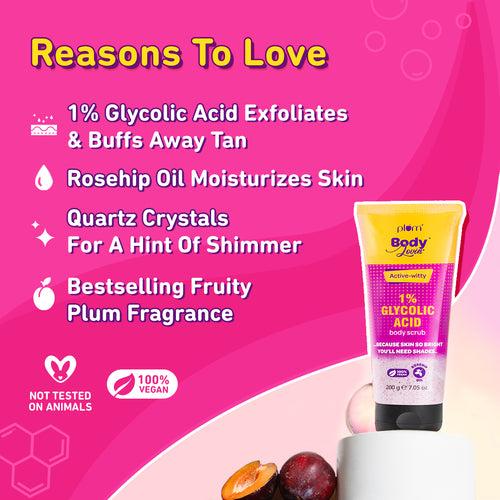 Active-witty 1% Glycolic Acid Body Scrub by Plum BodyLovin'