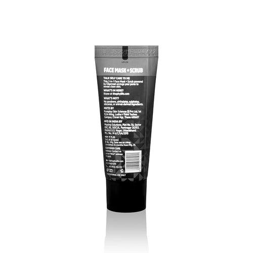 Phy Charcoal 2-In-1 Face Mask + Scrub (15 ml) | Deep Cleansing | For Oily Or Combi Skin