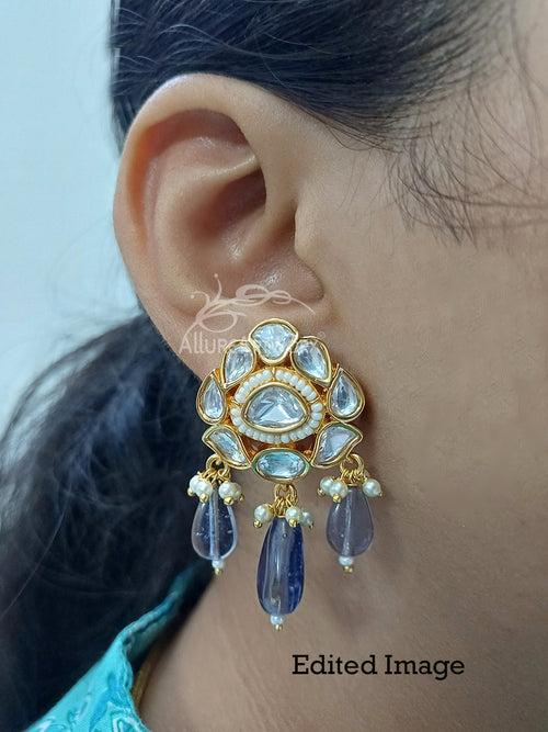 Kundan Earrings(purple)