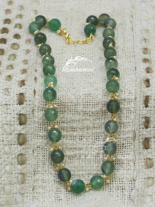 Green Moss Agate Neckpiece