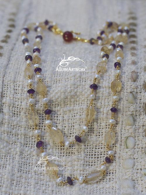 Citrine Amethyst Neckpiece