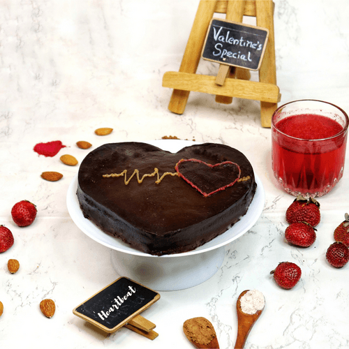 Heartbeat Cake with Chocolate Almond Butter Frosting