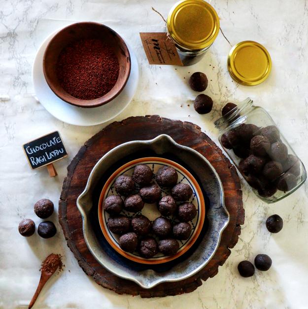 Chocolate Ragi Laddu for Strength & Gut Health | Sugar-free & Made with Peanut Butter