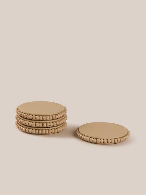 Perola Coasters-Beige - Set of 4