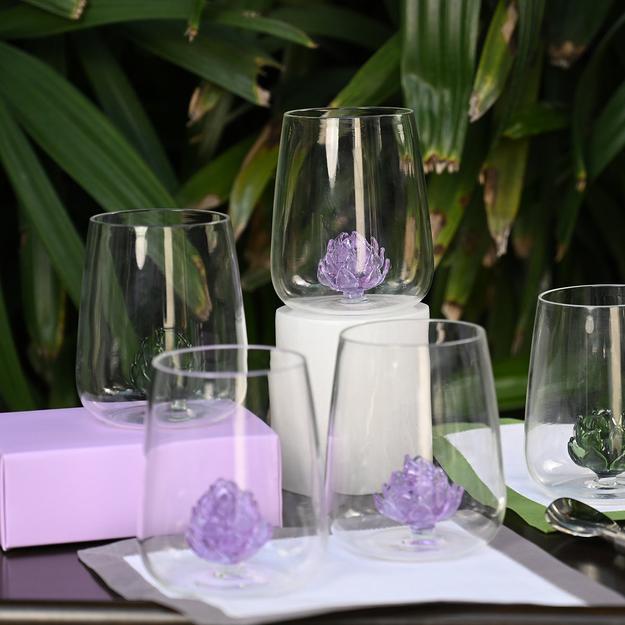 Artichoke Glass Tumbler(Purple) | Glassware