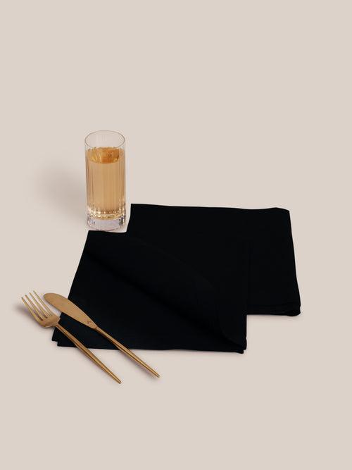 Lino Dinner Napkin - Black