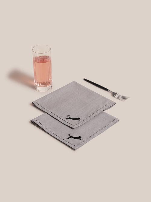 Africana Dinner Napkin - Grey