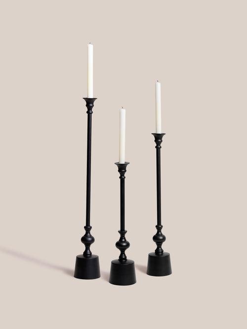 Dawn Taper Candle Holder - Black