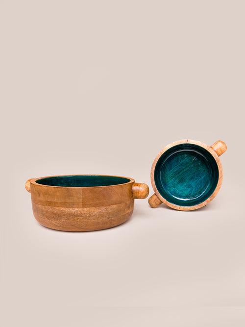 Clover Bowl With Handle Teal