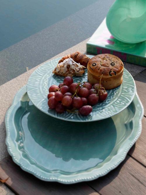 Deep Sea Cake Stand - Sea Green