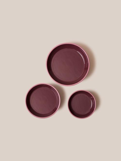 Amari Pedestal Platter Burgundy - M