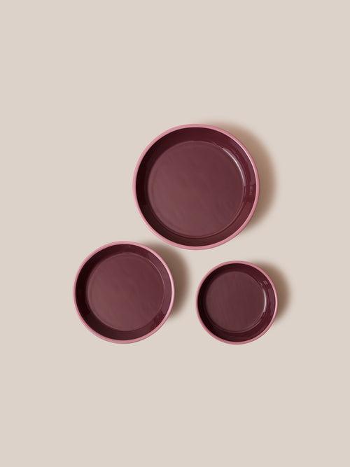 Amari Pedestal Platter Burgundy - L