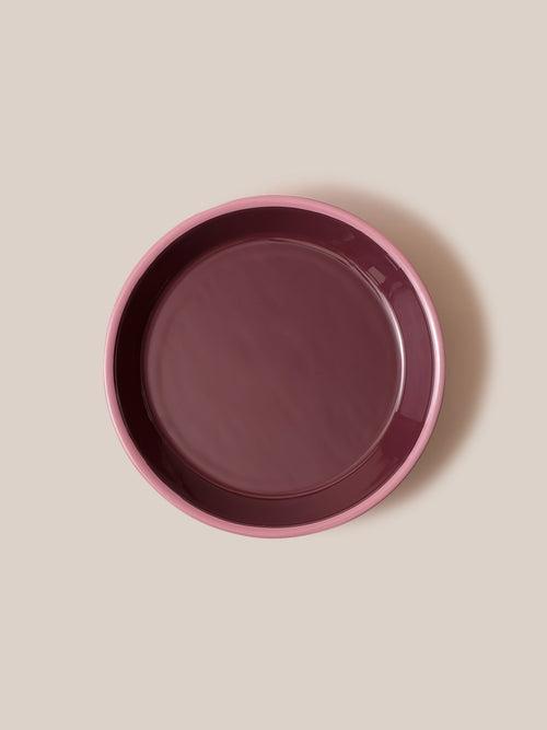 Amari Pedestal Platter Burgundy - S