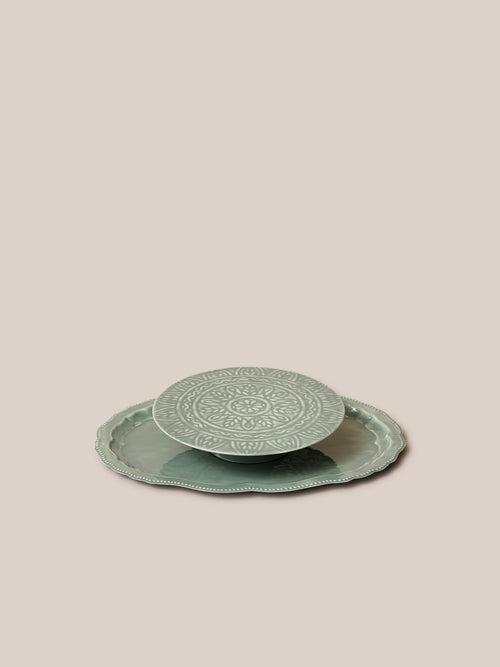 Deep Sea Cake Stand - Sea Green