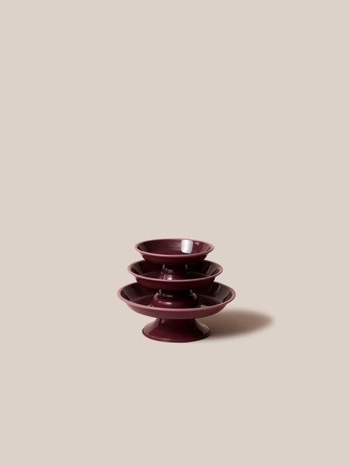 Amari Pedestal Platter Burgundy - S