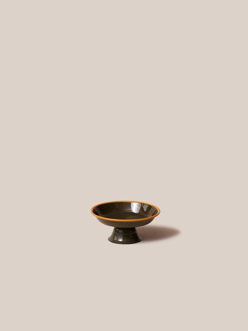 Amari Pedestal Platter Olive Green - S
