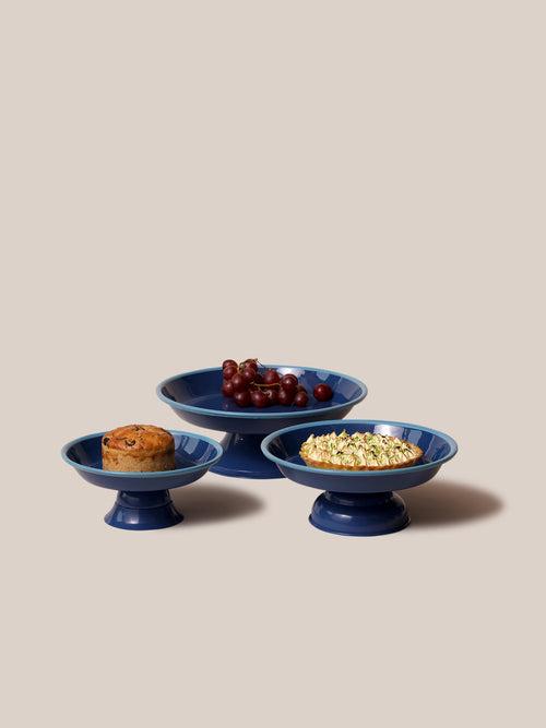 Amari Pedestal Platter Blue - S