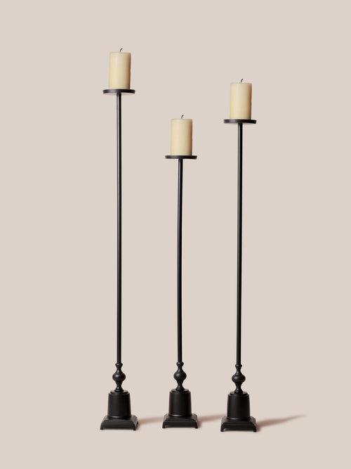 Dawn Floor Candle Holder - Black