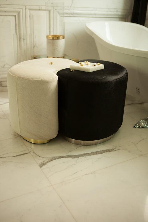 Yin And Yang Pouf - White