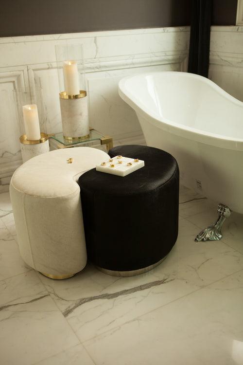 Yin And Yang Pouf - White