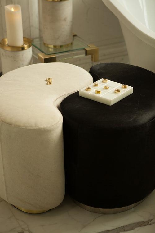 Yin And Yang Pouf - White