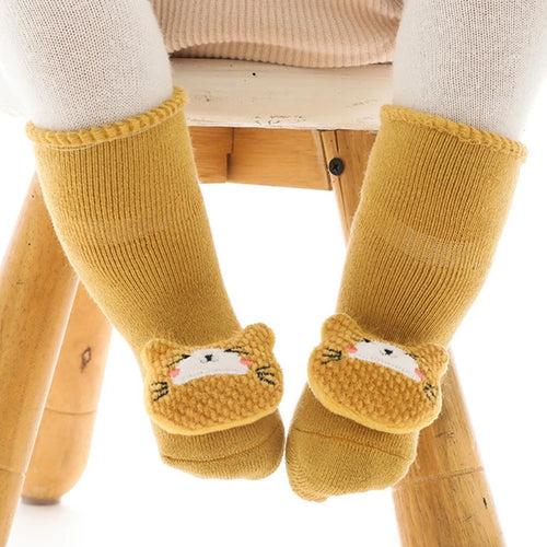 1D Thick Plush Baby Kids Toddler Socks Newborn Cartoon Non-slip Stockings Keep Warm