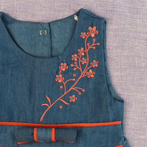 Girls Summer Fashion Outwear Denim Sleeveless Frock