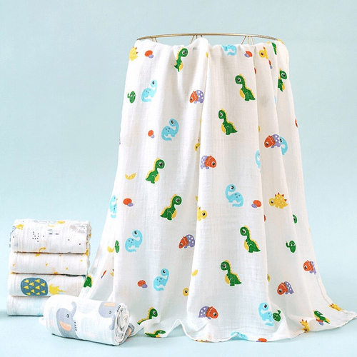 Organic Cotton Baby Muslin Swaddle (Multicolour, 120 x 120 cm) - Pack of 3