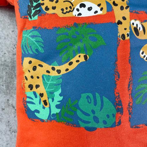 Half Sleeves Biowashed Tee Jungle Print