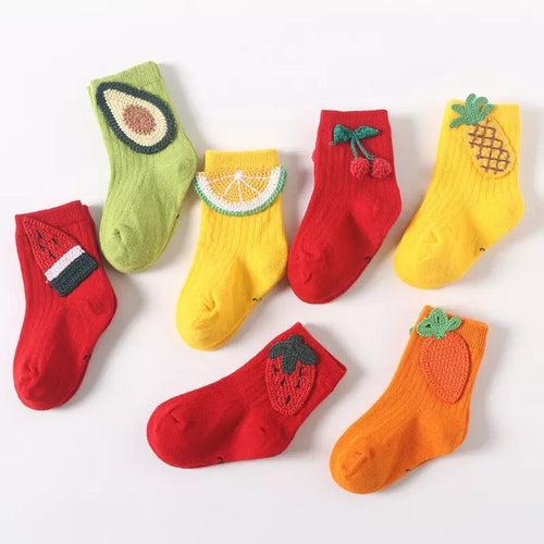 1D Baby Socks Newborn Boys Girls Cartoon Fruits Decorative Socks Cotton Kids Socks Soft Newborn Socks Clothing Accessories