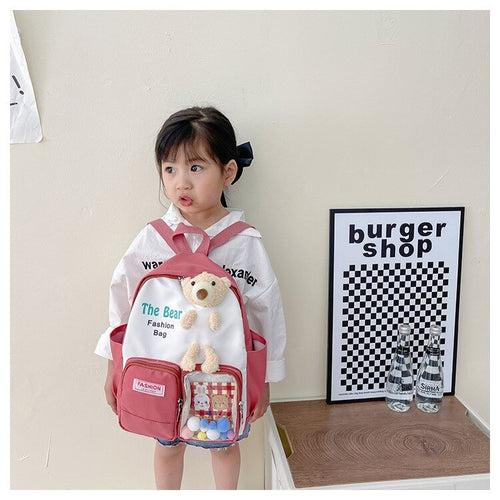 Cute Korean Fashion Cartoon Kindergarten Cartoon Kindergarten Nylon Children Backpack For Boys And Girls Leisure Bag