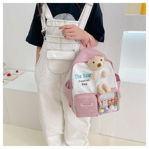 Cute Korean Fashion Cartoon Kindergarten Cartoon Kindergarten Nylon Children Backpack For Boys And Girls Leisure Bag