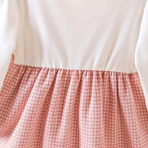 2023 Baby Girls Lovely And Foreign Style False Two Plaid Lady Dress