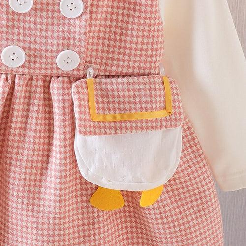 2023 Baby Girls Lovely And Foreign Style False Two Plaid Lady Dress