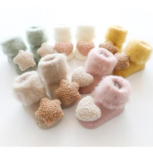 1D Velvet Thickening Newborn Baby Socks Toddler Baby Girls Boys Socks Anti Slip Soft Warm Clothes Accessories