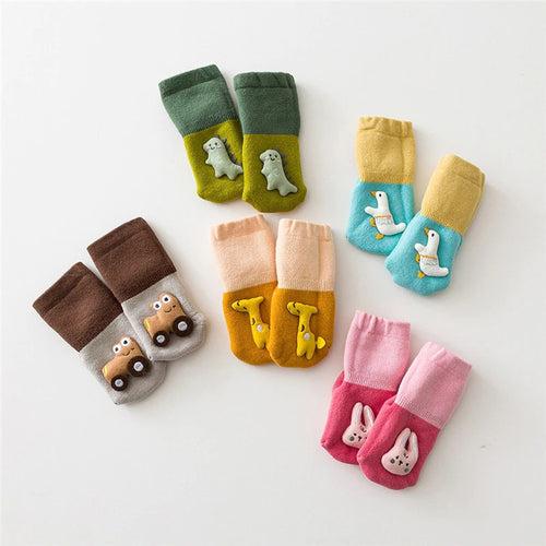 1J Soft Cotton Baby Girls Socks Newborn Cartoon Baby Socks Infant Baby Boy Socks Anti Slip Floor Sock