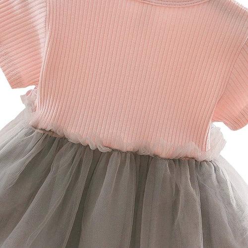 1C New Girls Mesh Princess Dress 1-3 Years Old Kids Wedding Party Clothes