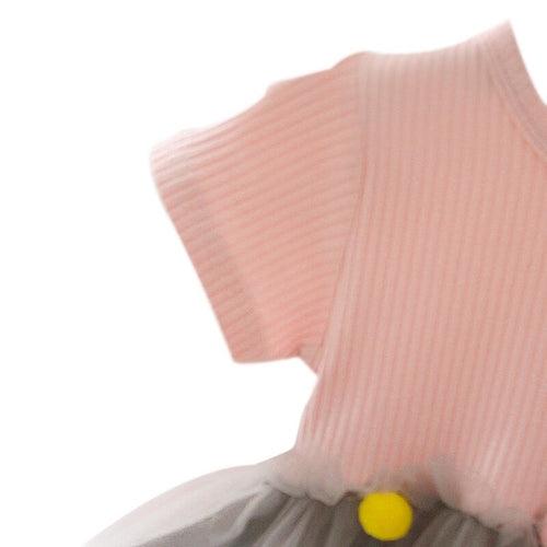 1C New Girls Mesh Princess Dress 1-3 Years Old Kids Wedding Party Clothes