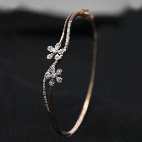 Flower Shape Diamond Bangle