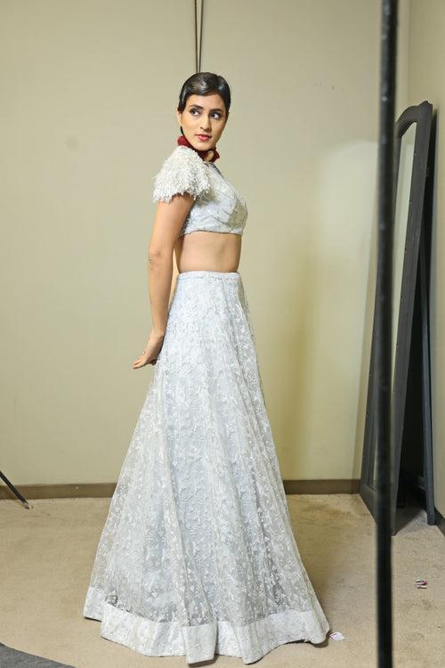 Silver lehnga skirt