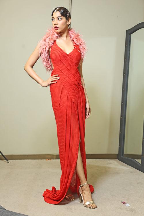 The Red Sculpted Gown