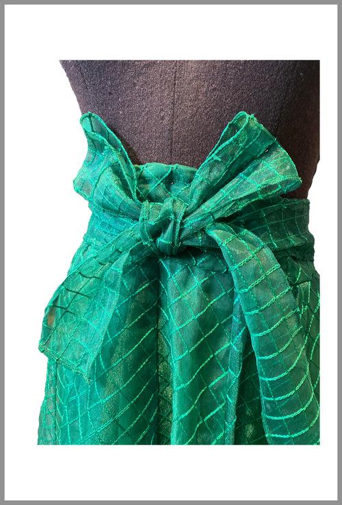 Bottle Green Organza Skirt