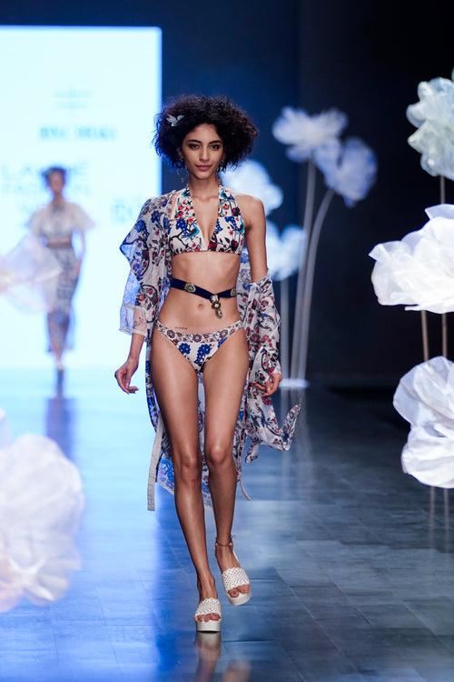 Bikini with peacock print