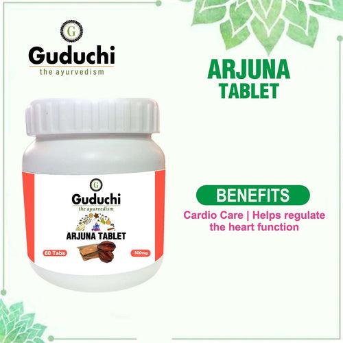 Arjuna Tablet- Cardio Care | Maintain Healthy Blood Pressure | Reduces  from Clot Formation |  Protects Heart Muscles - 60 Tabs | 500mg