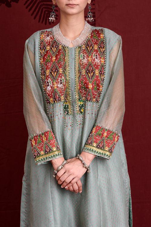 Choker Kurta | Sage