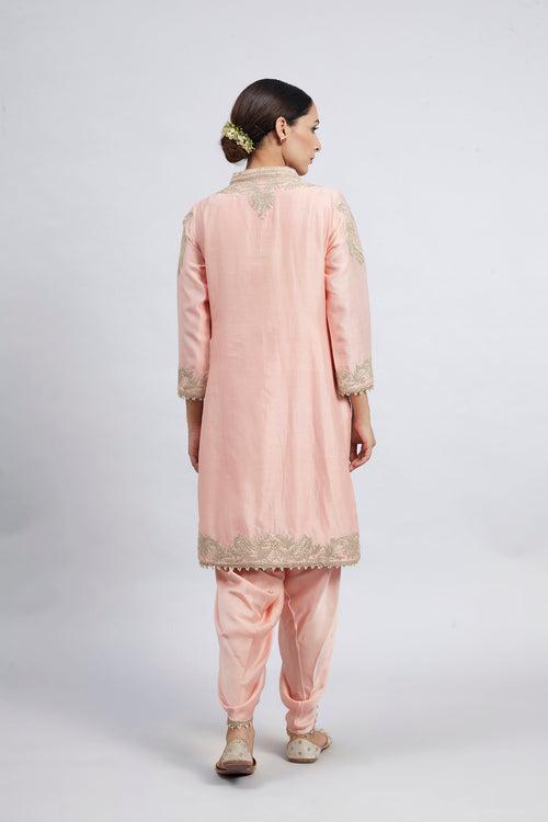 Aabish- Carnation Pink Embroidered Kurta Set (RTS)