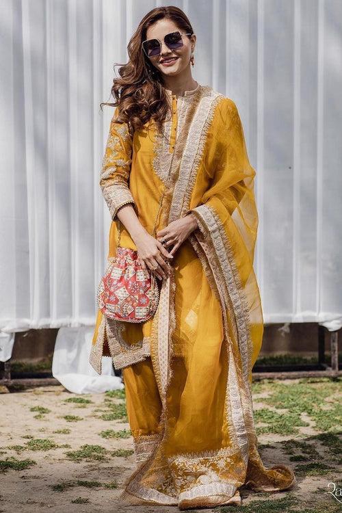 Rubina Dilaik Resham - Glaze Mustard