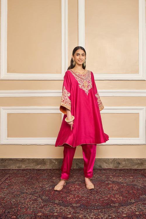 AHANA GHAI IN MEHRISH - HOTPINK SHORT KALIDAAR CHOGA WITH SALWAR (RTS)